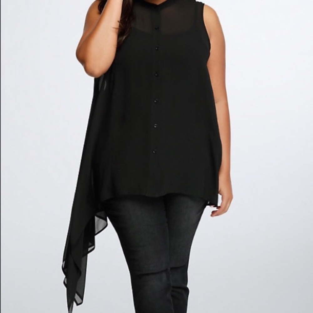 Torrid Chiffon Asymmetrical Top
